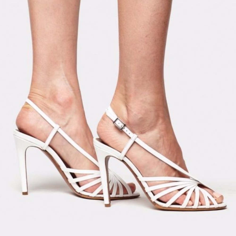 Tabitha Simmons Jazz Strappy Slingback High-Heel
Sandals White Size 36.5 US 6.5
